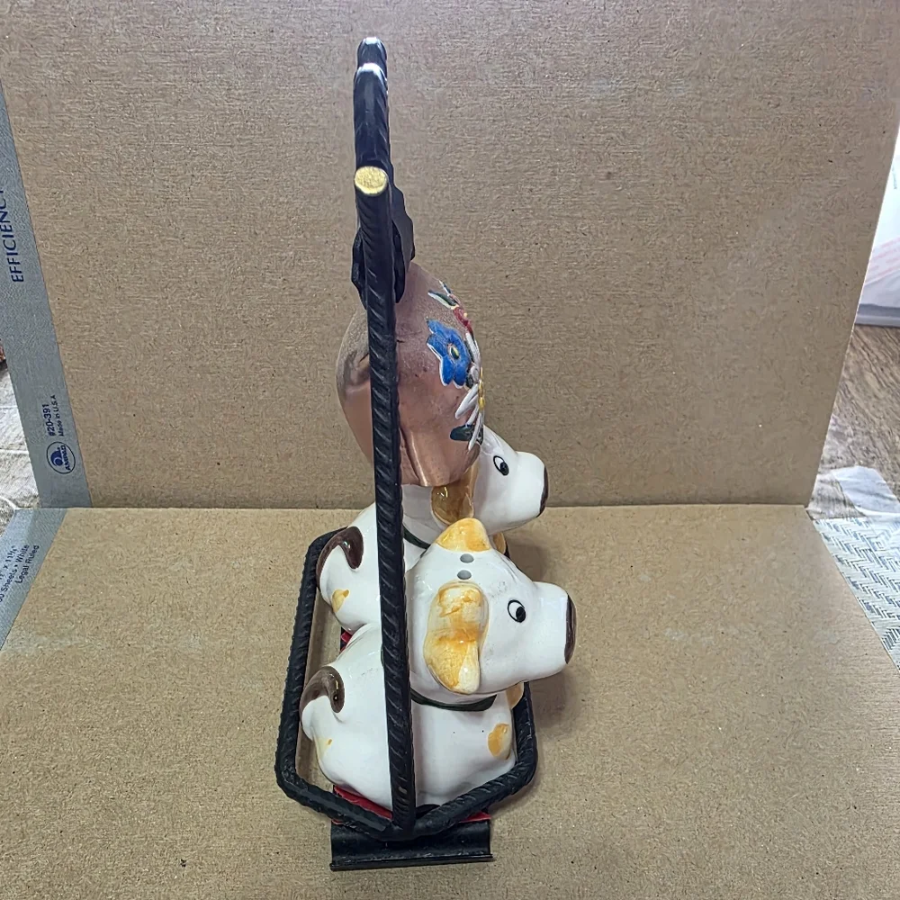 Vtg Austrian Alps Cow Salt Pepper Shaker Set #222
